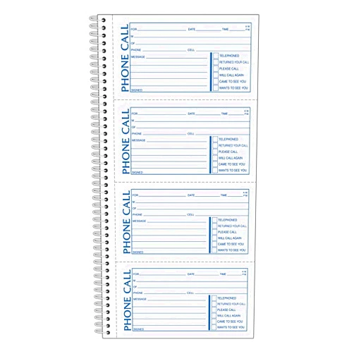 TOPS Phone Message Forms Book, Carbonless Duplicate, 2.75 x 5 Inches, 400 Sets per Book (4003)
