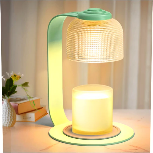 SUOEMET Fragrance Candle Warmer Lamp, Electric Candle Warmer with Timer, Candle Wax Heater with 2 Bulbs, Mom Christmas Birthday Gifts for Women, House Warming Gifts New Home Bedroom Decor, Green