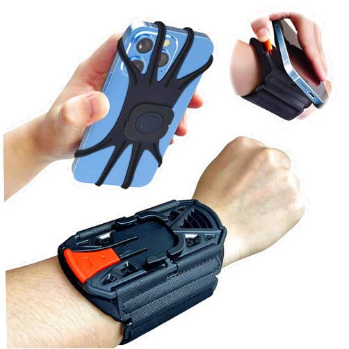 OOPSCOOL Wristband Phone Holder-2024 Upgraded Phone Wrist Strap 360° Rotation & Detachable - Compatible with iPhone, for Samsung and More - Fits 4''-6.5'' Phones - for Walking(S(4-6.5