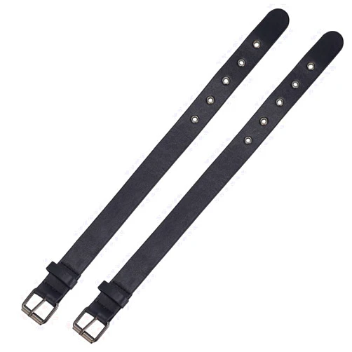 FINGERINSPIRE 2 Pcs Traditional Kilt Extender Straps Leather Cuff Belt Buckles 1x16 inch Black PU Leather Adjustable Belt with Metal Square Women's Buckle for Coat Jacket Dress Bags DIY Craft