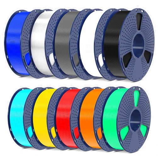SUNLU 10KG PLA Filament Bundle 1.75mm, 3D Printer Filament, Dimensional Accuracy +/- 0.02 mm,1kg Spool, 10 Rolls, Black+White+Grey+Transparent+Blue+Green+Orange+Red+Pureyellow+Cyan