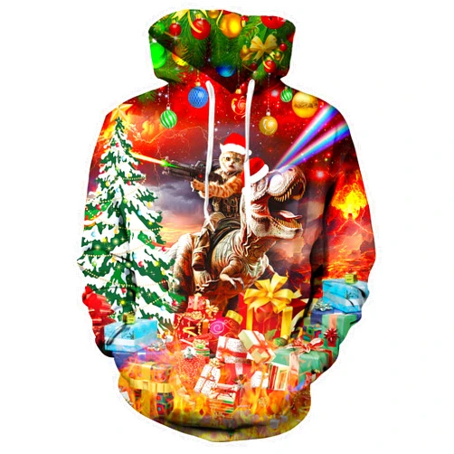 Goodstoworld Unisex Cool 3D Fleece Liner Hoodies Upgrade Quality Pullover Novelty Print Sweatshirt With Front Pocket S-XXL