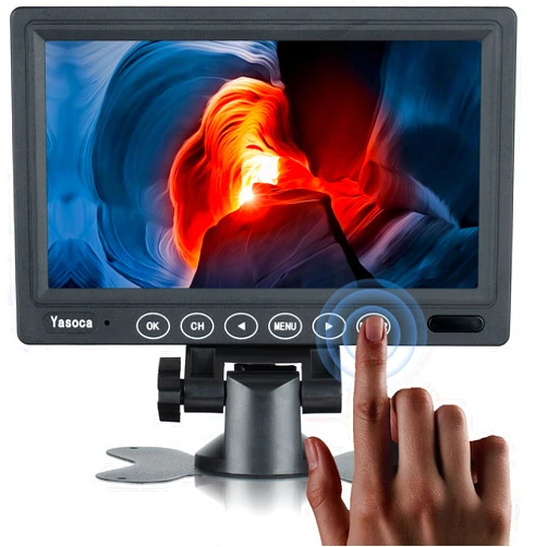 Yasoca 7 inch Small HDMI Monitor 1024x600 Resolution Small 1080P Portable IPS Monitor with Remote Control with Built-in Speakers HDMI VGA Input for Gaming CCTV Security Raspberry Pi PC