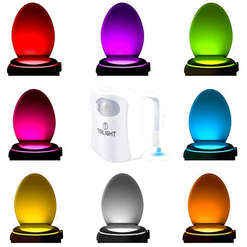ToiLight The Original Toilet Bowl Night Light. Fun & Useful Bathroom Motion Sensor Tech Gadget. Funny Novelty Birthday Gift Idea. Stocking Stuffer for Him Her Guys Men Mom Brother