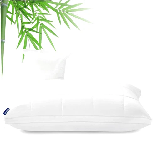 Bedsure Adjustable Cooling Pillows, Queen Size 1 Pack- Soft Bamboo-Derived Rayon Covers with Down Alternative Fill, Customizable Firmness for Back, Stomach & Side Sleepers, Machine Washable