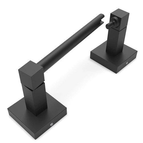 Ruacq Toilet Paper Holder Matte Black Double Post Pivoting Square Tissue Holders Roll Holder Hangers Toilet Paper Stand Stainless Steel and Zinc Alloy Modern Wall Mounted