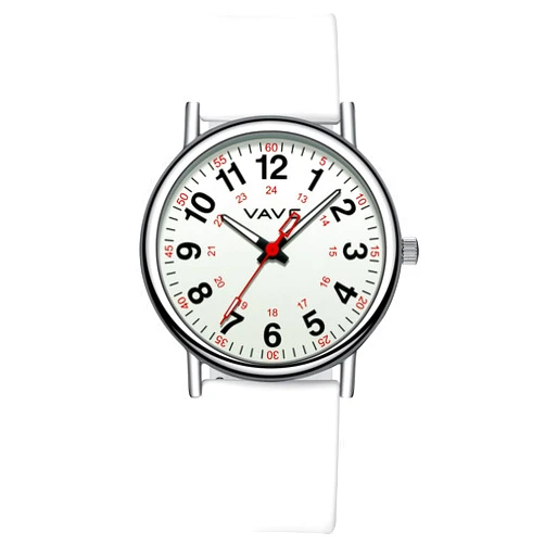 VAVC Waterproof Analog Nurse Watch for Nurses,Students,Medical Professionals,Women Men,with Luminouse Easy Read Dial,Military Time,Second Hand and 24 Hour,Comfortable Silicone Band.