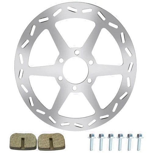 YOXUFA 180mm Mini Bike Disc Brake Rotor with Pads for Baja Doodle Bug DB30 CT100U CC100X 97cc 98cc 100cc Engine Motovox Mbx10 MBX11 Mega Moto 80cc 105cc Realtree RT100 Mini Bike Parts