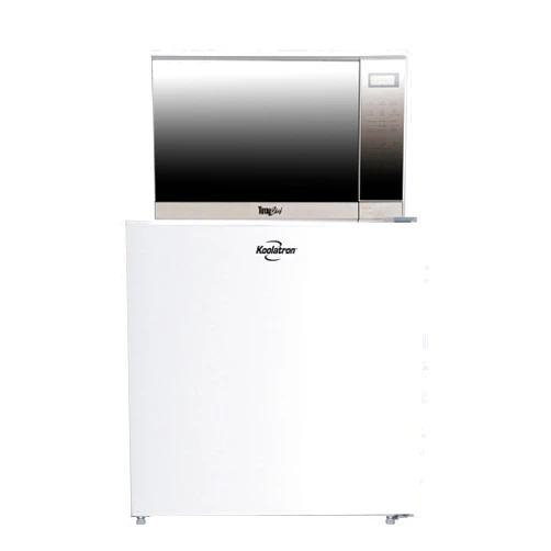 TOTAL Chef Koolatron 1.7 Cu Ft Compact Fridge + 700W Microwave Combo: Includes White Flat Back Countertop Fridge/Freezer + Total Chef 0.7 Cu Ft Stainless Steel Touch Control Microwave, Student Dorm Room, Office