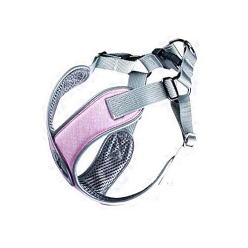 VMFTS Dog Harness Adjustable Dog Pulling Vest Harness Padded Collar 3M Reflective Soft Pet Harness for Small Medium Dogs with 1.2M Nylon Dog Leash (Medium, Pink)