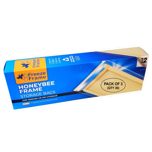 Freeze Frame FreezeFrame - Honeybee Frame Specialty Storage Bags - Extra Thick 3.5mil [3-Pack] (Qty 36) Clear