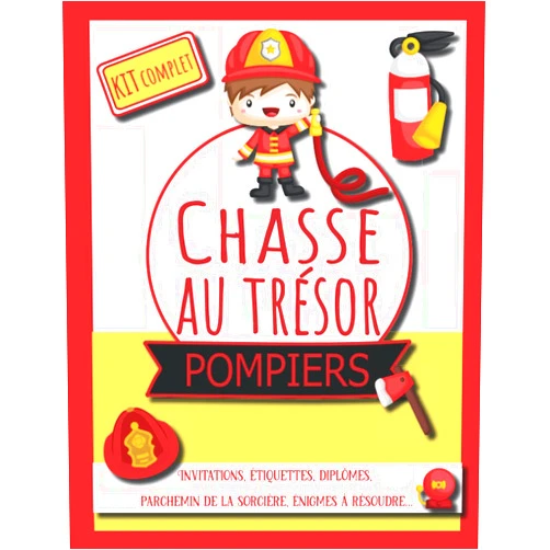 Les p'tits curieux Edition Chasse au trésor : Pompier: De 6 ans à 10 ans : Kit complet à découper pour une fête d’anniversaire inoubliable. Invitation, Diplôme, Etiquette- La ... des défis à relever… (French Edition)