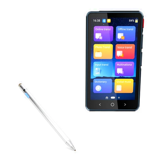 BoxWave Stylus Pen Compatible with GoBudsGo P4B Language Translator - AccuPoint Active Stylus, Electronic Stylus with Ultra Fine Tip - Metallic Silver