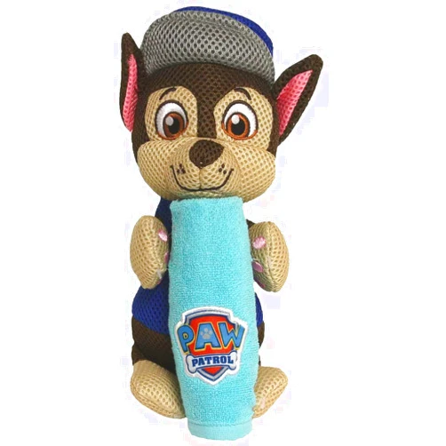 Franco MFG Paw Patrol Chase 2 Piece Kids Bath Set Mesh Hugger & Washcloth, 12 inch x 12 inch
