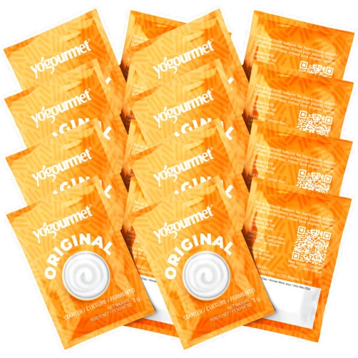 Yogourmet Yogurt Starter (16 Pack Bulk Version) - Make Yogurt at Home - Starter Culture - All Natural, Gluten Free, Kosher, Halal - 3 g Sachets