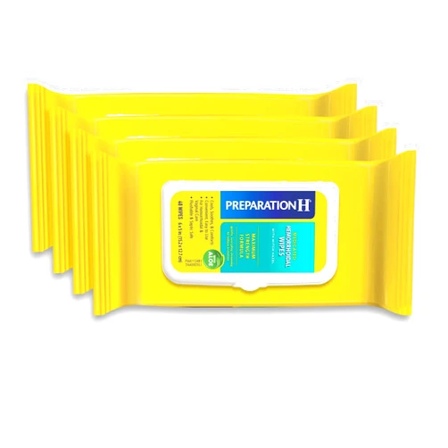 Preparation H Medicated Hemorrhoidal Wipes for Cleansing, Burning, Itch and Irritation Relief, 4 Packs of 48 Count, 192 Count