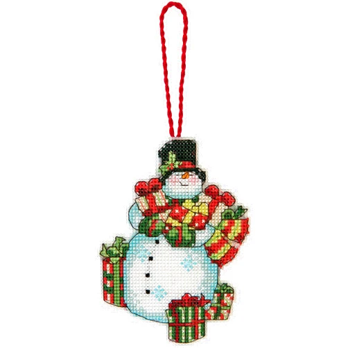 Dimensions Counted Cross Stitch Snowman Christmas Ornament Kit, 3.25'' x 4.25''