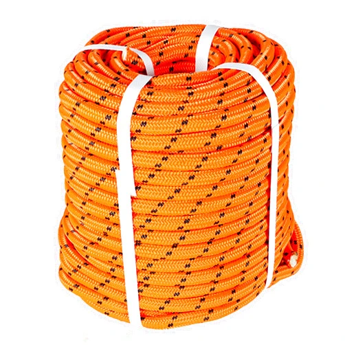 TINVHY 1/2In x 200FT Arborist Bull Rope Double Braid Polyester Rigging Hoisting Line High Strength Tree Rope,Orange & Black
