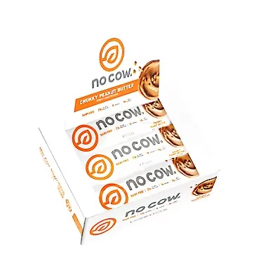 No Cow Protein Bars, Chunky Peanut Butter, 21g Plant Based Vegan Protein, Keto Friendly, Low Sugar, Low Carb, Low Calorie, Gluten Free, Naturally Sweetened, Dairy Free, Non GMO, Kosher, 6 Pack