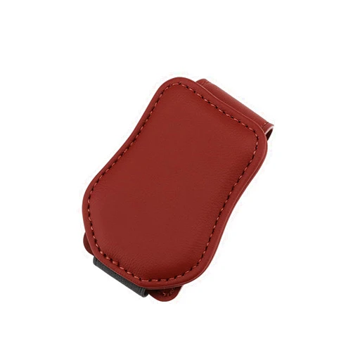 Yamrots Sunglass Holder for Car, Sunglasses Holders for Car Sun Visor, Magnetic Leather Glasses Eyeglass Hanger Clip for Car, Ticket Card Clip and Car Accessories (Red)