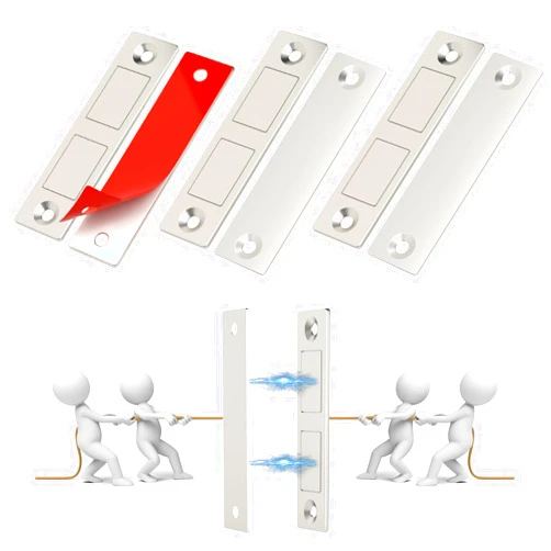 Jiayi Magnetic Cabinet Door Catch, 4 Pack Ultra Thin Cabinet Door Magnets 30 Lb Kitchen Drawer Magnets Closures, Door Magnetic Catch Cupboard Double Magnets Latch for Wardrobe Closet Door Closing