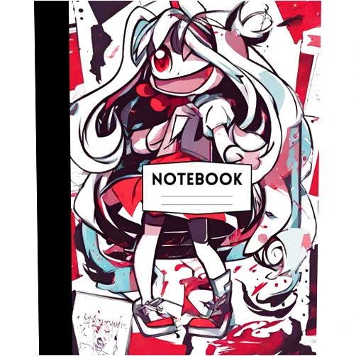 Jennifer Westerman Sinister Studies: Red & Black Composition Journal with Devilish Anime School Girl
