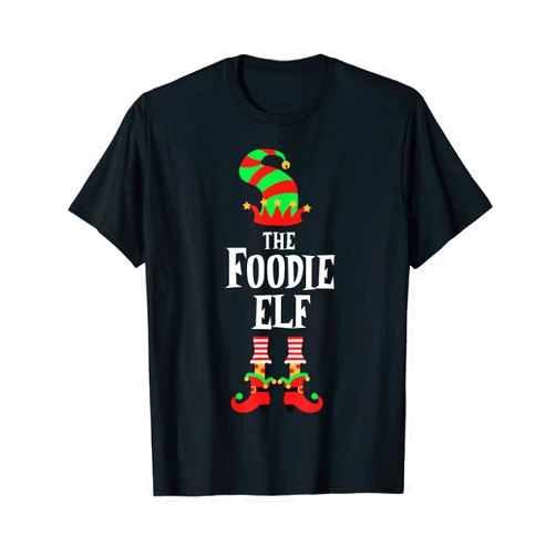 Elf Family Christmas Matching Group Design Studio THE FOODIE ELF Family Christmas Matching Group Design T-Shirt