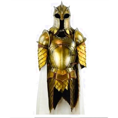 Generic Medieval Steel Larp Warrior Kingsguard Half Body Armor Suit Knight Antique Brass Armor Costume