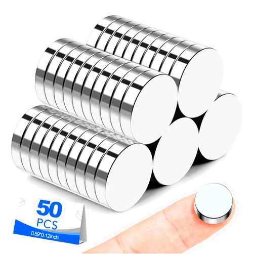 BEST CHOICE MAGNETS Small Magnets, 50 Pack Refrigerator Magnets 15x3mm Rare Earth Magnets Neodymium Magnets for Crafts, Whiteboard, Kitchen Cabinet