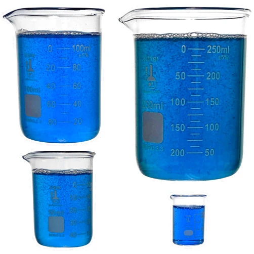 Karter Scientific 214T2, 3.3 Boro, Griffin Low Form, Glass Beaker Set - 4 Sizes - 10ml, 50ml, 100ml, 250ml