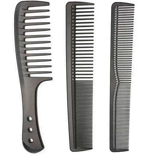 Limko Carbon Fiber Hair Combs Set Anti Static Styling Grooming Comb Heat Resistant Hairdressing Comb(Black-3PCS)