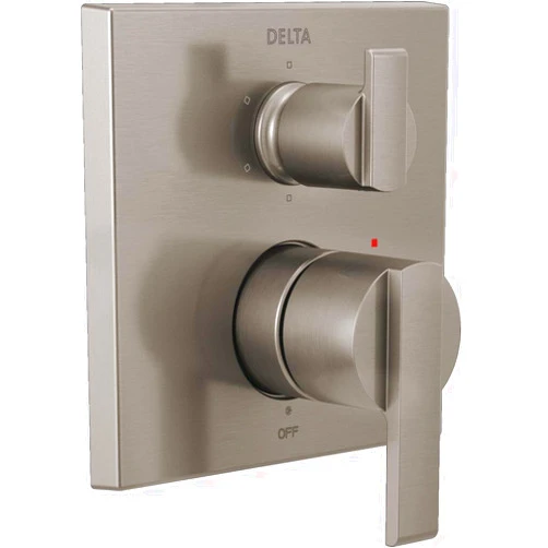 Delta Faucet T24967-SS, Stainless Ara Angular Modern Monitor 14 Series Valve Trim with 6-Setting Integrated Diverter