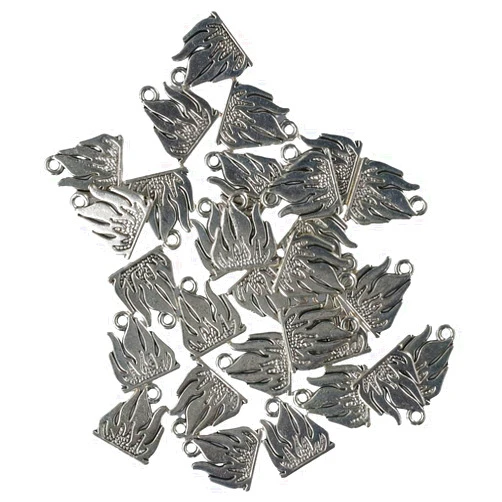 Uniquer 100Pcs Antique Silver Alloy Flame Charms,Camping Fire Charms with Loop for DIY Jewelry Making Necklaces Earrings Key Chains