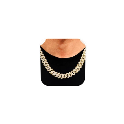 Loumssiy 14mm Cuban Link Chain for Men Iced Out Miami Cuban Link Chain Necklace Bracelet for Men Women Bling Diamond Cuban Chains Bracelets/Necklaces Hip Hop Jewelry