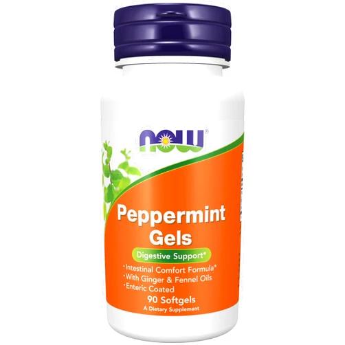 NOW Foods Supplements, Peppermint Gels with Ginger & Fennel Oils, Enteric Coated, Digestive Support*, 90 Softgels