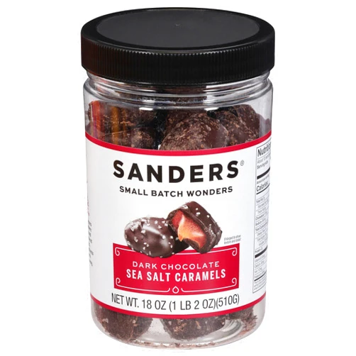 Sanders Dark Chocolate Sea Salt Caramels - 18 oz Tub