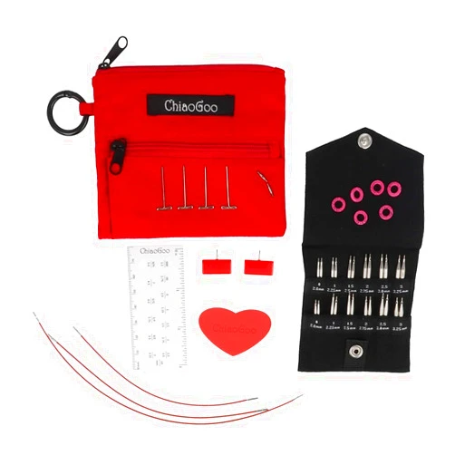 ChiaoGoo Twist Shorties Stainless Steel Interchangeable Set, 2-inch and 3-inch (5 and 8cm) Mini (7230-M)