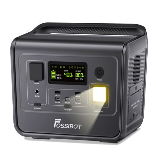FOSSIBOT Portable Power Station F800,512Wh LiFePO4 Battery Backup with 800W Outlets (1600W Surge) and 1.5H Full Charge,Solar Generator for Home Use Camping RV Emergency