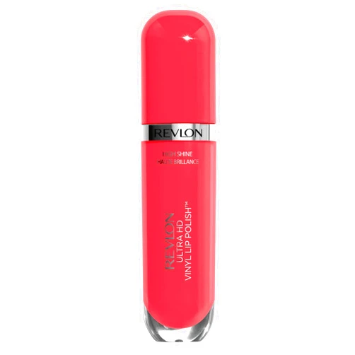 Revlon Ultra HD Vinyl Lip Polish, Liquid Lipstick, Power Up, Bright Coral Gloss