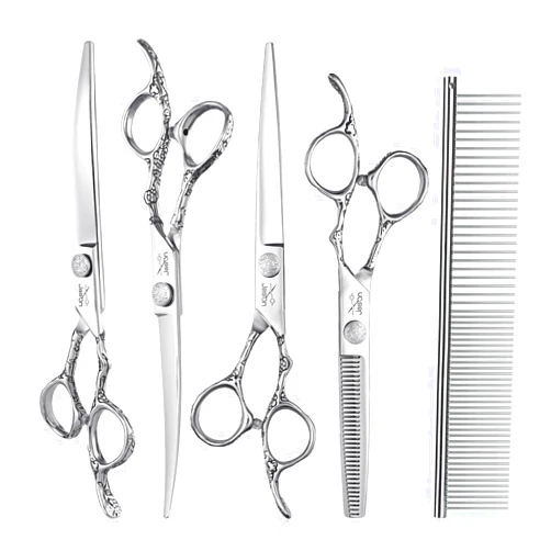 JASON Dog Grooming Scissors Kit, Professional 6 in 1 Dog Scissors Set - 6.5