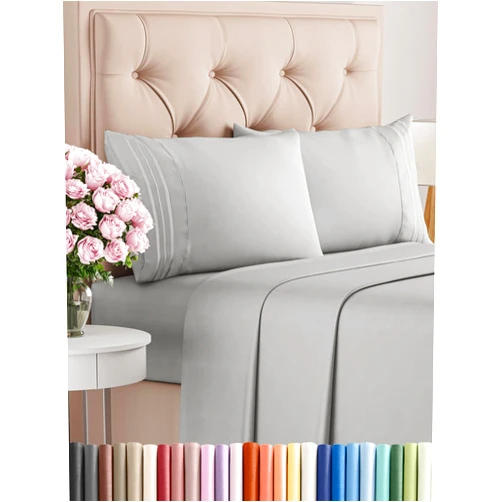 CGK Unlimited Full Size 4 Piece Sheet Set - Comfy Breathable & Cooling Bed Sheets Set - Hotel Luxury Bedding for Women, Men, Kids & Teens - Deep Pockets, Easy-Fit, Super Soft & Wrinkle Free - Oeko-Tex - French Grey