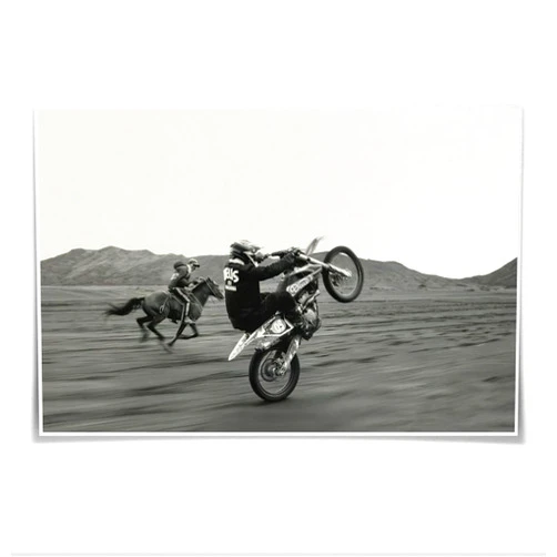 Generic Vintage Cowboy Horse Racing Poster Wall Art Black And White Car Vogue Canvas Prints Painting Home Decor Posters For Boys Room Mens Room Livingroom Bedroom Apart-12x18inch Unframed
