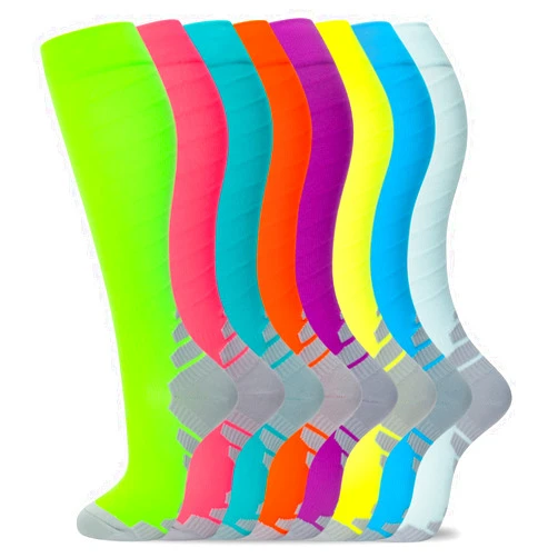 fenglaoda 8 Pairs Compression Socks for Men & Women 20-30 mmHg Knee High Nurse Pregnant Running Medical and Travel Athletic