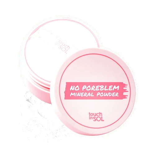 TOUCH IN SOL No Poreblem Mineral Powder – No Sebum Setting Powder for Oily Skin, Oil Control & Blurring Finishing Face Powder for a Matte Finish, Korean Makeup (0.17 oz)