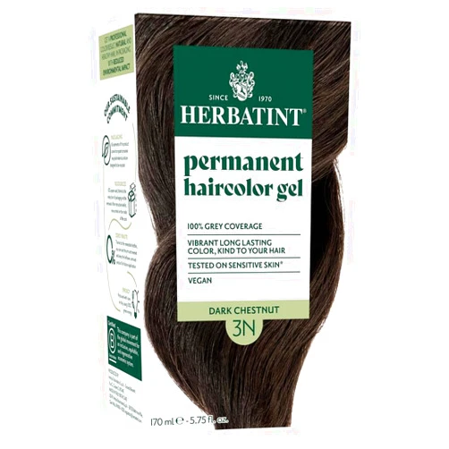 Herbatint Permanent Hair Dye For Women - 3N Dark Chestnut - For Up To 100% Gray Coverage of Resistant Gray Hair - Ammonia-Free, Alcohol-Free & Vegan - Salon Influenced Hair color 5.75 fl oz