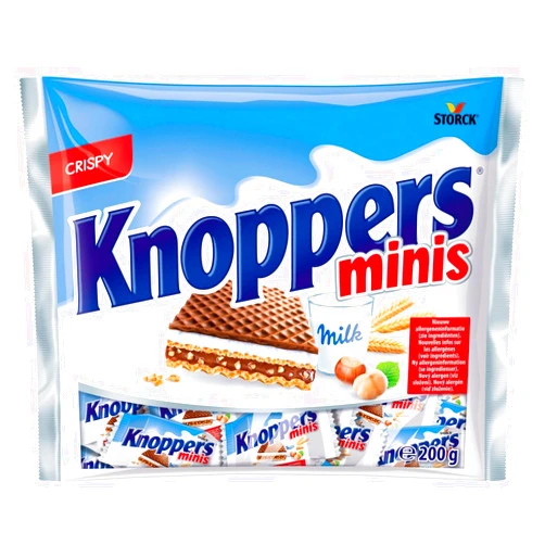 STORCK Knoppers Mini Milk and Hazelnut Cream Wafer -1 Bag