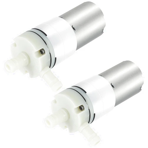 Threlaco 2 Pcs DC 12V 300mA Water Flow Self Priming Pump Food Grade Micro Diaphragm Fresh Water Pump Portable Household Replacement for Ice Maker, Coffee Machine