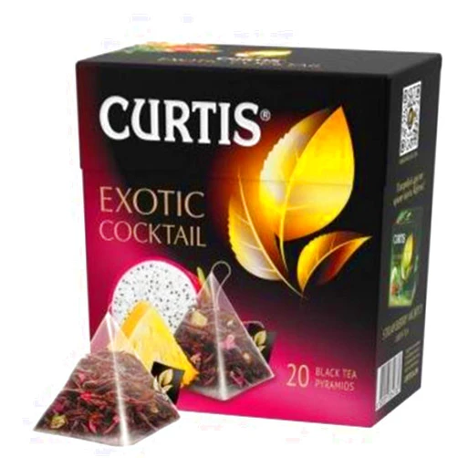CURTIS Black Tea Exotic Cocktail (20 Tea Pyramid Sachets) with Fruit Mix