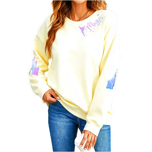 UNIQUEONE UNIQUENOE Magic Kingdom Sweatshirts for Women Magical Tshirt Family Vacation Tee Castle Graphic Long Sleeve Tops
