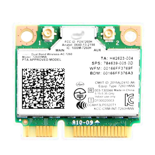 REKONG 7260ac Half Mini pcie WiFi Card 7260HMW Dual Band Wireless-AC 7260 PCIe WiFi Adapter 2x2 Wi-Fi BT4.0 802.11 b/a/g/n/ac PCI Express Mini Network Card for Windows 7 8 10